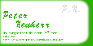 peter neuherr business card